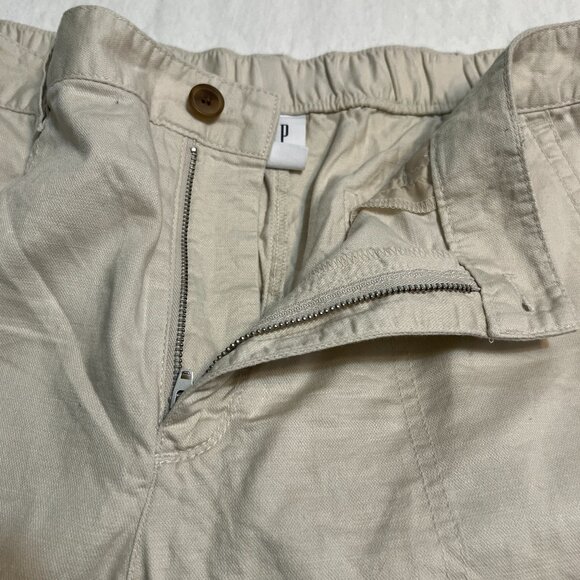 GAP Girlfriend Jogger Pants Women’s Size 14 Beige Khaki Casual Elastic Waist - Picture 5 of 8